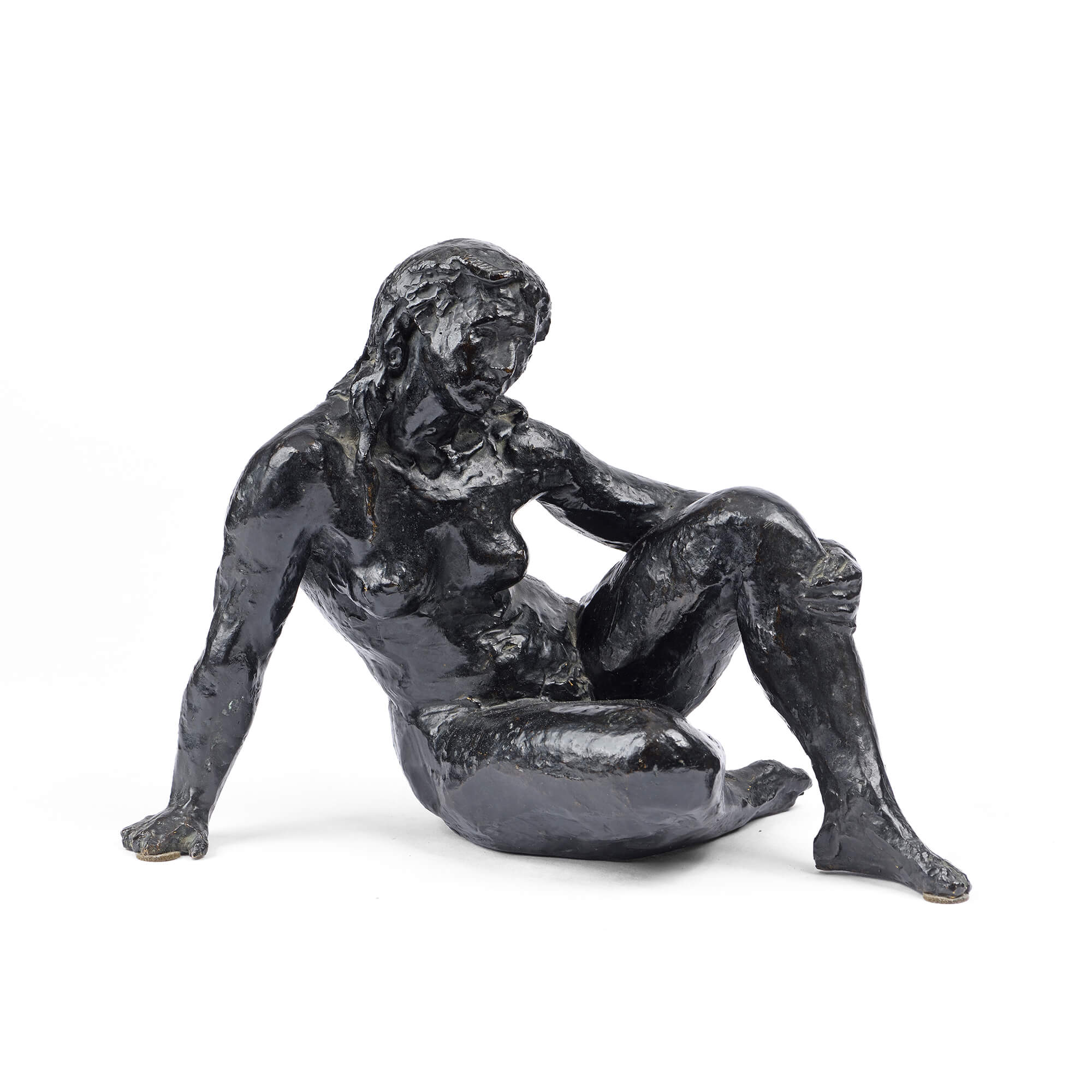 Edmond Moirignot Femme assise Sculpture en bronze - Galerie Paris-Manaus