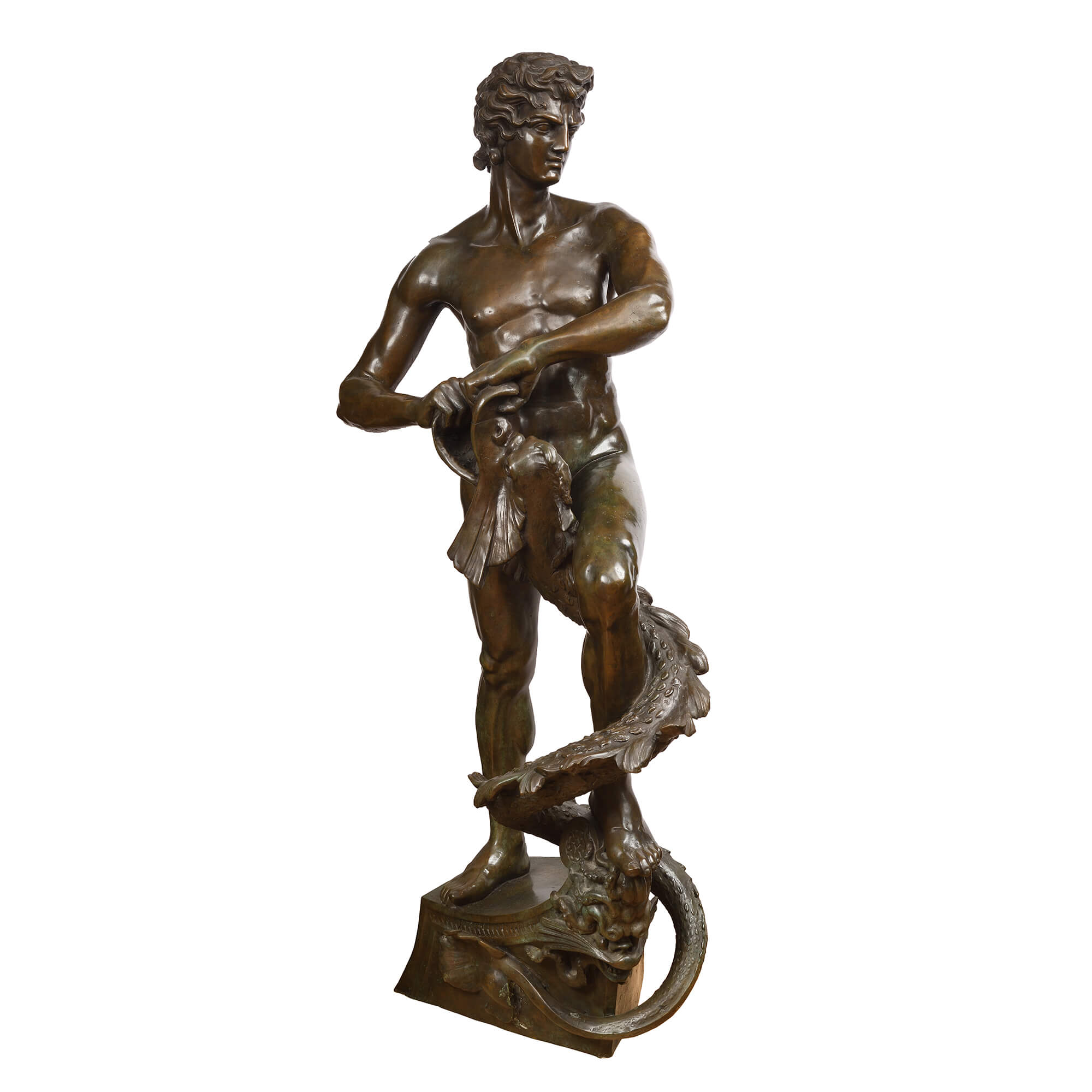 Pio Welonski-Apollon combattant le serpent python-Bronze-Galerie Paris-Manaus